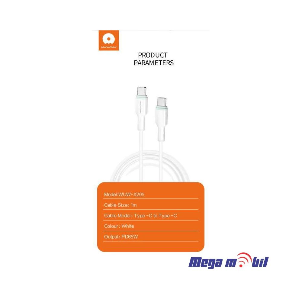Data Kabel Type C PD WUW-X205 65W 1m FAST white
